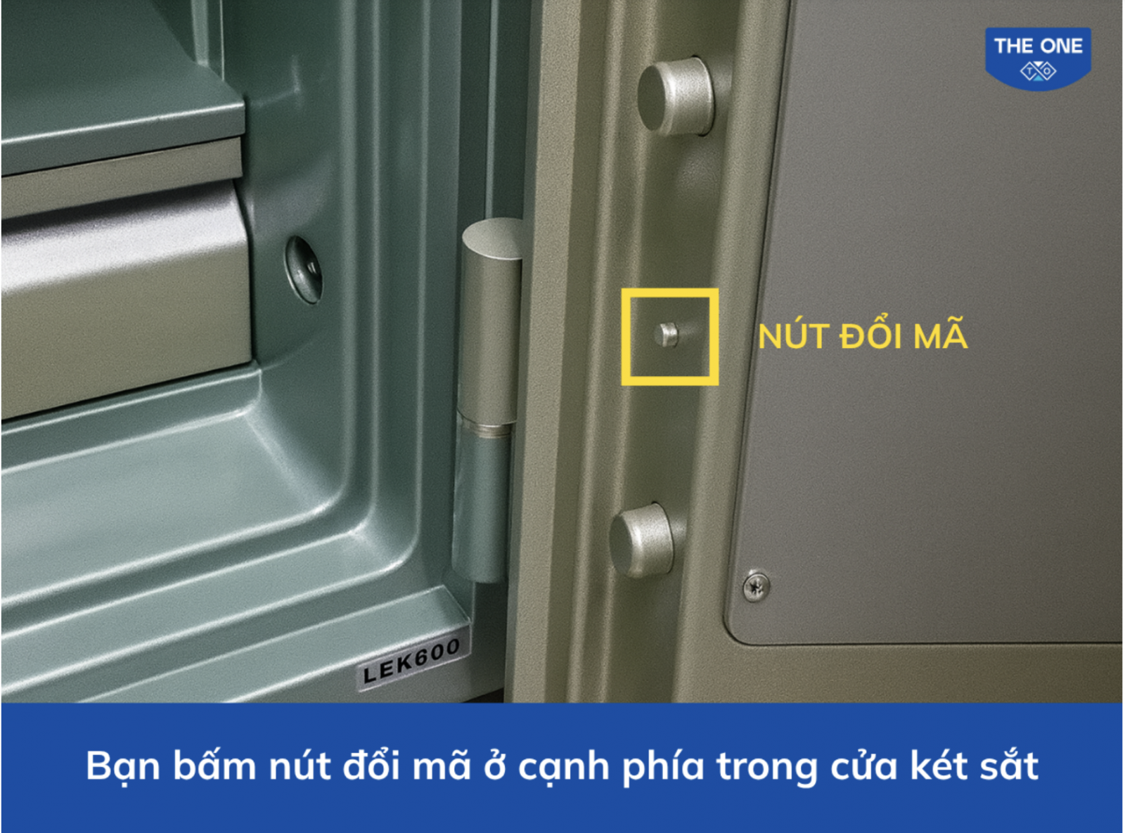 Vị trí nút bấm và khóa đổi mã 
