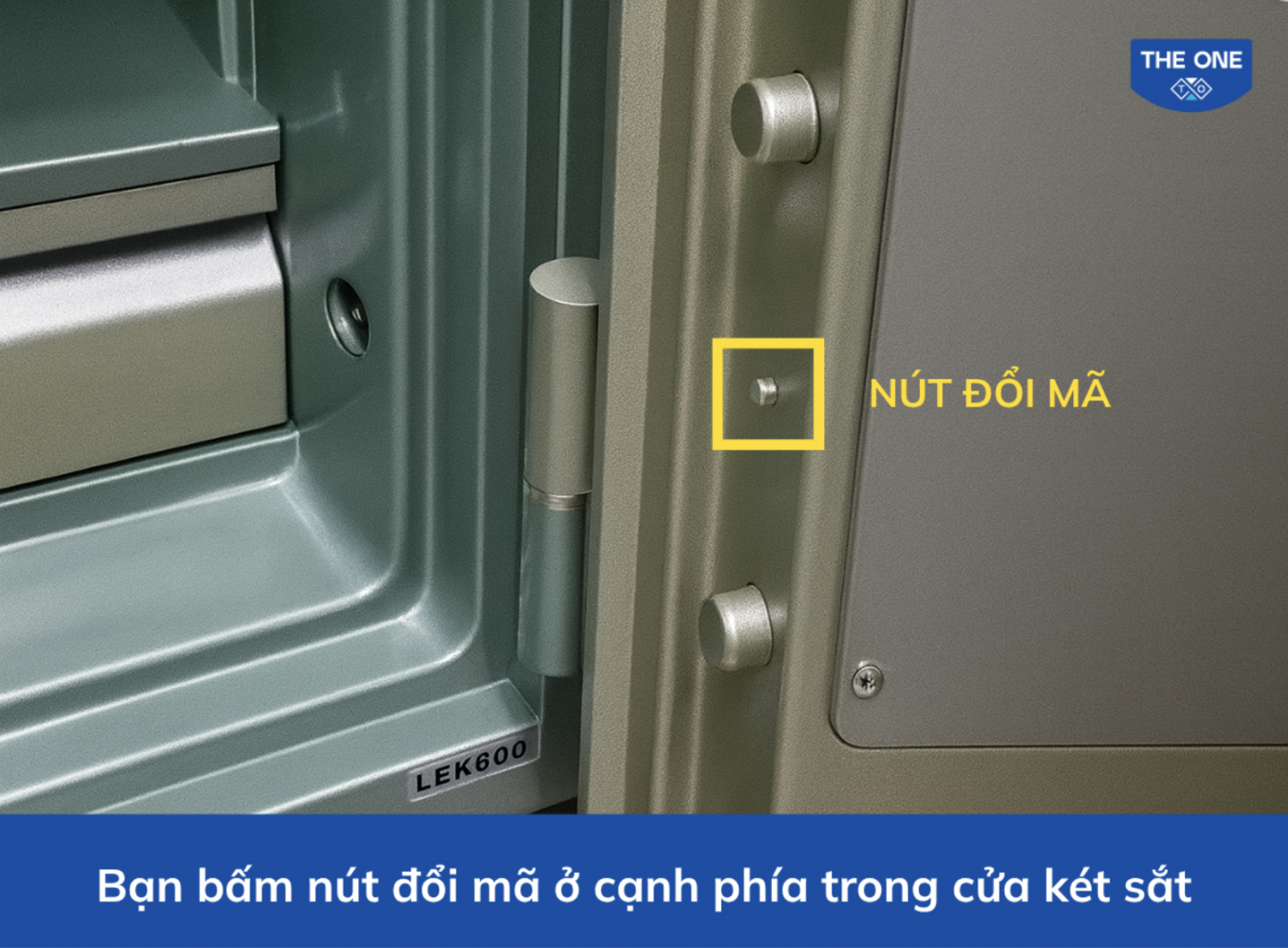Vị trí nút bấm và khóa đổi mã 